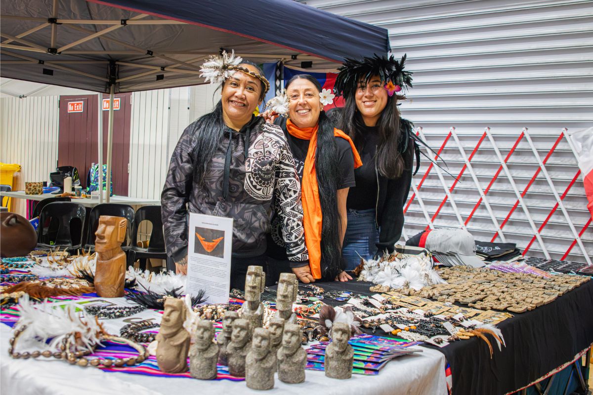 Local artisans showcasing handmade crafts inspired by Latin American culture