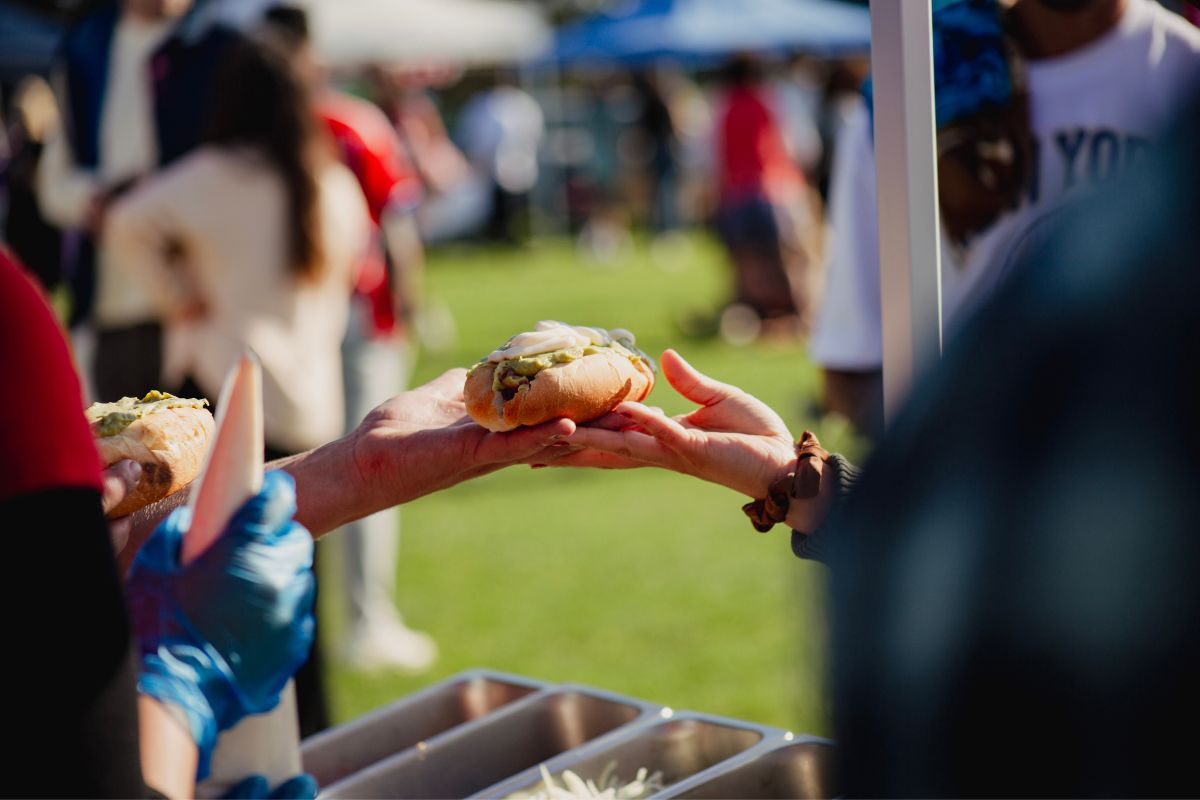 Fresh Latin American food being served to festival visitors