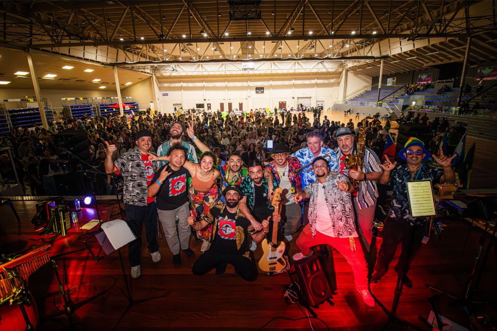 Latin American Spring Festival crowd and performers