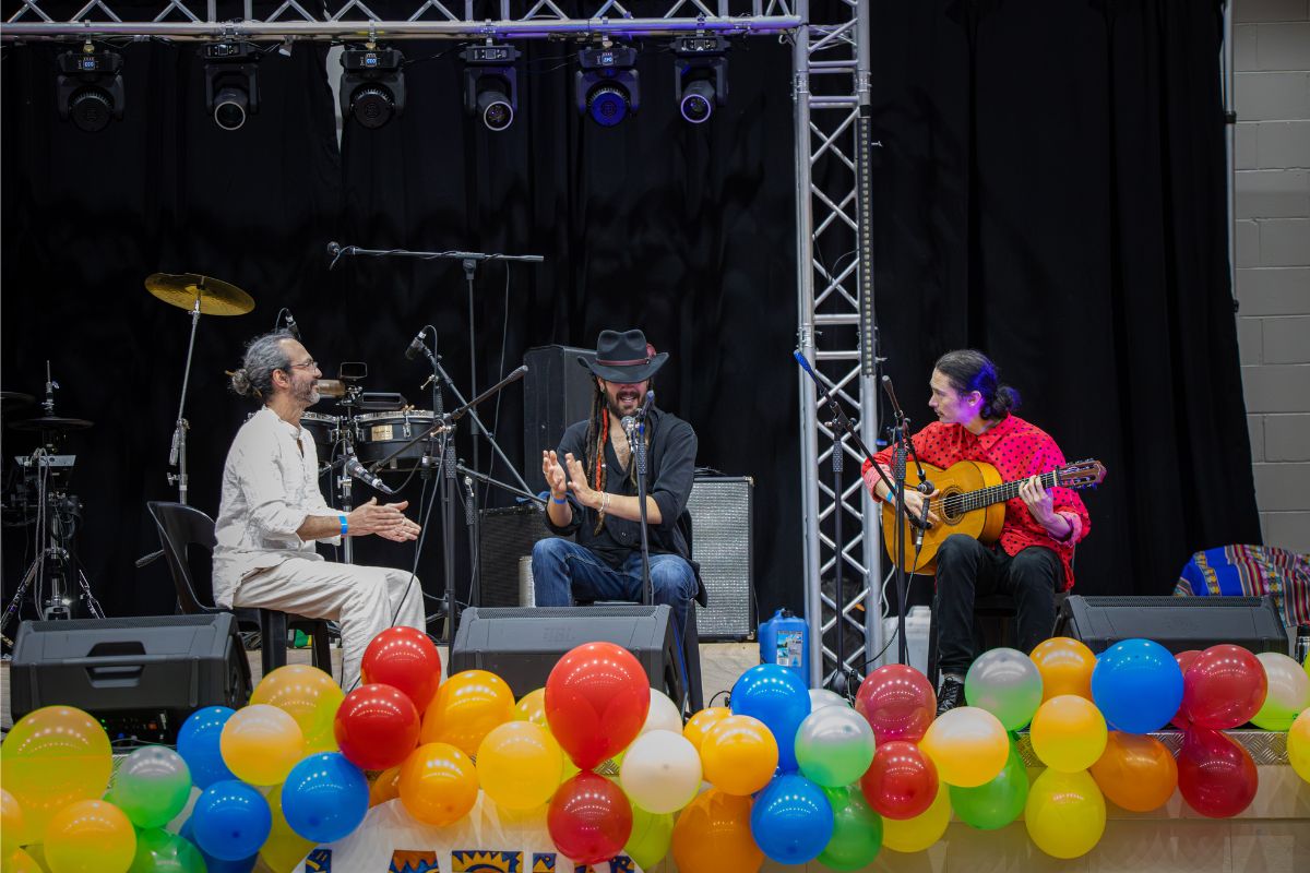 Live Latin American musicians performing on the festival's main stage