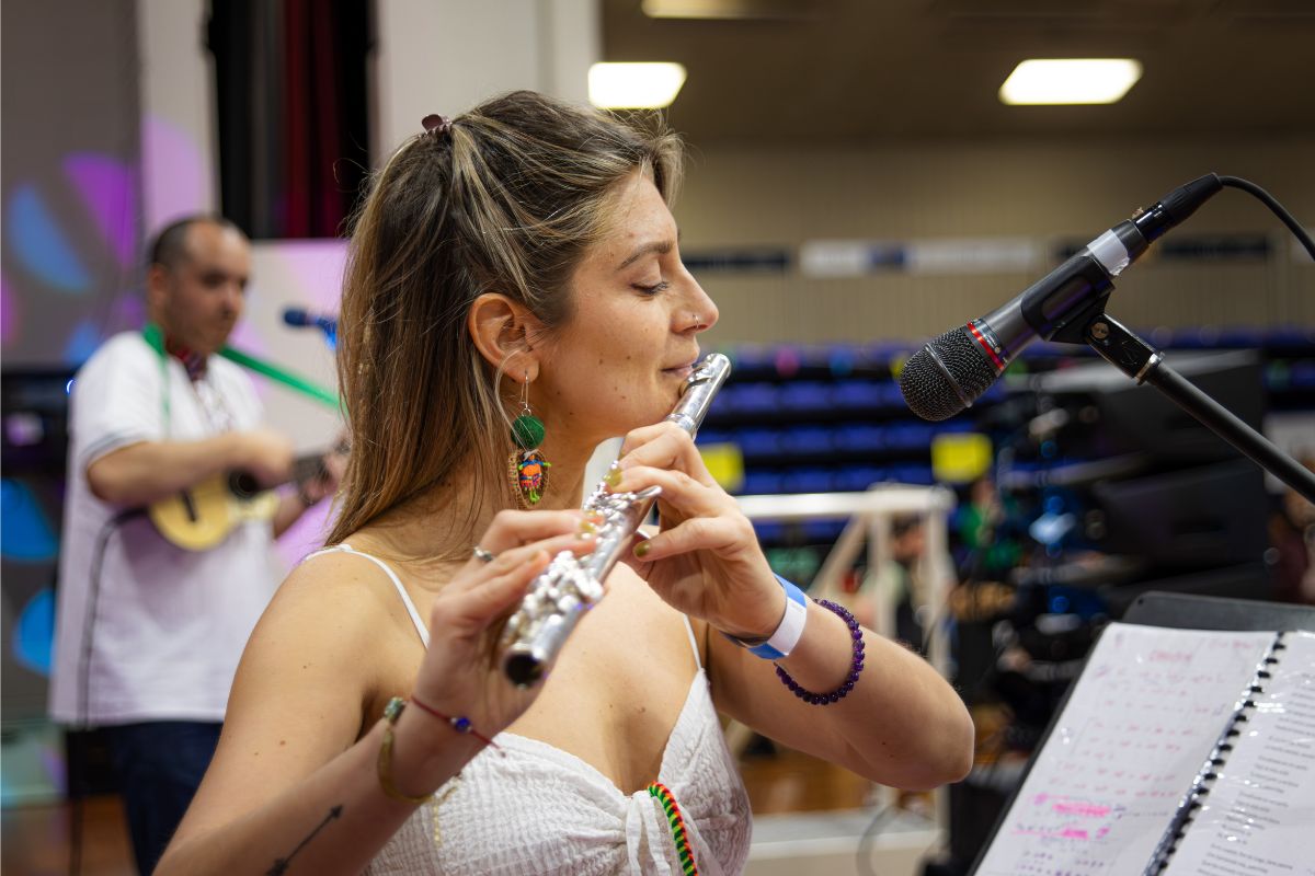 Musician performing live during the Latin American Spring Festival